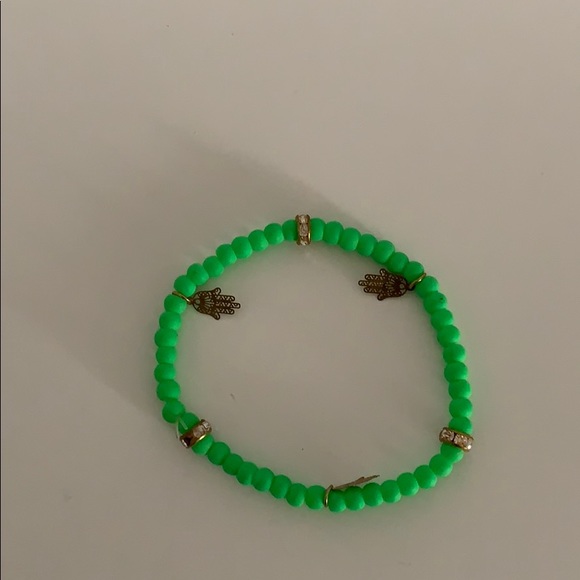 Neon green hamsa hand bracelet - Picture 3 of 3